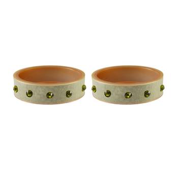 Cream Stone Stud Acrylic Bangle 2