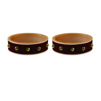 Dark Maroon  Stone Stud Acrylic Bangle 2