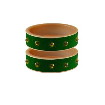 Green Stone Stud Acrylic Bangle 1