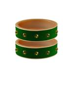 Green Stone Stud Acrylic Bangle