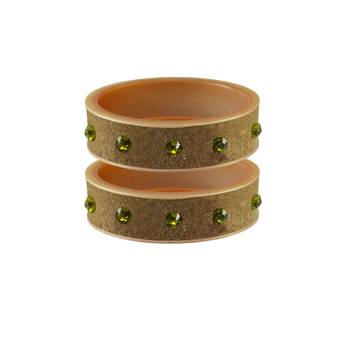 Light Brown  Stone Stud Acrylic Bangle 1
