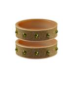 Light Brown  Stone Stud Acrylic Bangle