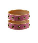 Dark Pink Stone Stud Acrylic Bangle