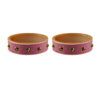 Dark Pink Stone Stud Acrylic Bangle 2