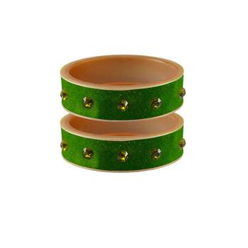 Green Stone Stud Acrylic Bangle 1