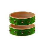 Green Stone Stud Acrylic Bangle