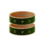 Dark Green Stone Stud Acrylic Bangle
