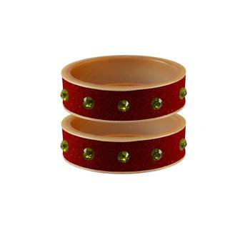 Red Stone Stud Acrylic Bangle 1