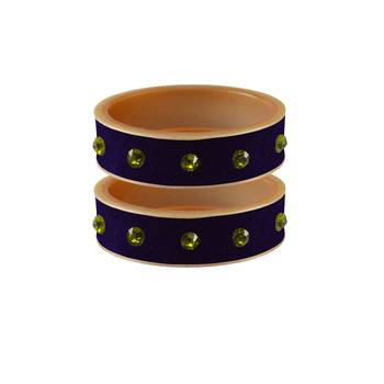 Dark Blue Stone Stud Acrylic Bangle 1