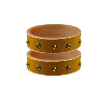 Light Brown  Stone Stud Acrylic Bangle 1