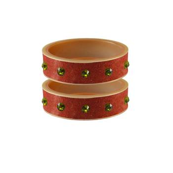 Peach Stone Stud Acrylic Bangle 1