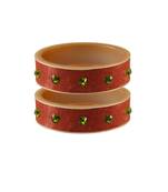 Peach Stone Stud Acrylic Bangle