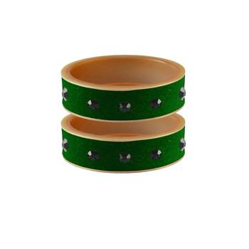 Green Stone Stud Acrylic Bangle 1