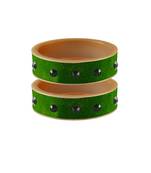Green Stone Stud Acrylic Bangle
