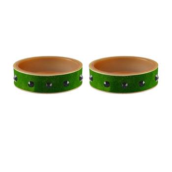 Green Stone Stud Acrylic Bangle 2