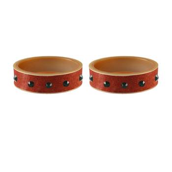 Peach Stone Stud Acrylic Bangle 2