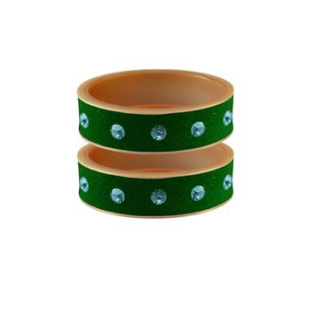 Green Stone Stud Acrylic Bangle 1