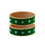 Green Stone Stud Acrylic Bangle