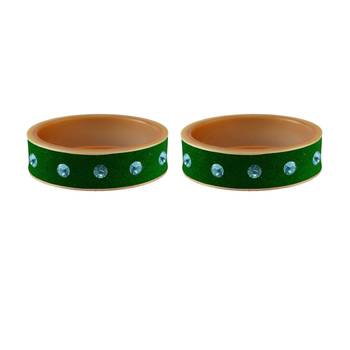 Green Stone Stud Acrylic Bangle 2