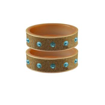 Light Brown  Stone Stud Acrylic Bangle 1
