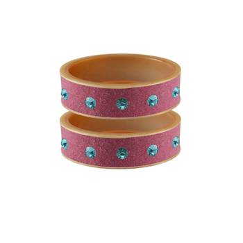 Dark Pink Stone Stud Acrylic Bangle 1