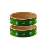 Green Stone Stud Acrylic Bangle