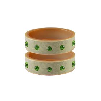 Cream Stone Stud Acrylic Bangle 1