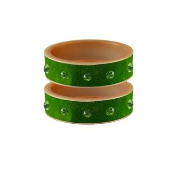 Green Stone Stud Acrylic Bangle 1