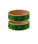 Green Stone Stud Acrylic Bangle