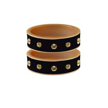 Black Stone Stud Acrylic Bangle 1