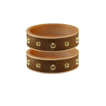 Dark Brown Stone Stud Acrylic Bangle 1