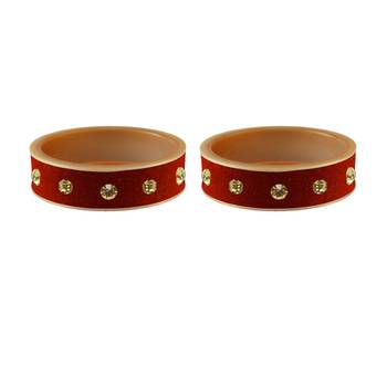 Orange Stone Stud Acrylic Bangle 2