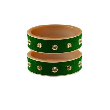 Green Stone Stud Acrylic Bangle 1