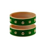 Green Stone Stud Acrylic Bangle