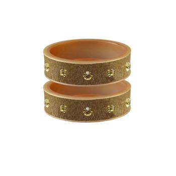 Light Brown  Stone Stud Acrylic Bangle 1
