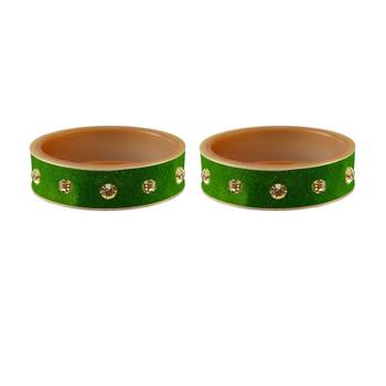 Green Stone Stud Acrylic Bangle 2