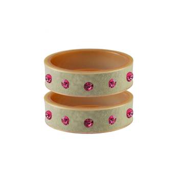 Cream Stone Stud Acrylic Bangle 1