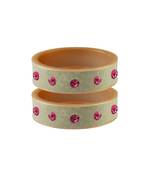 Cream Stone Stud Acrylic Bangle