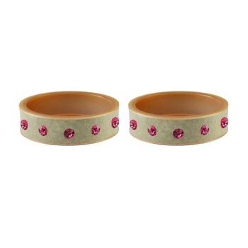 Cream Stone Stud Acrylic Bangle 2
