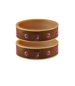 Dark Brown Stone Stud Acrylic Bangle