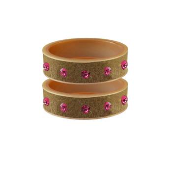 Light Brown  Stone Stud Acrylic Bangle 1