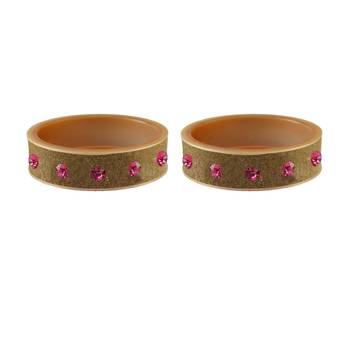 Light Brown  Stone Stud Acrylic Bangle 2