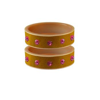 Light Brown  Stone Stud Acrylic Bangle 1