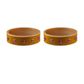 Light Brown  Stone Stud Acrylic Bangle 2