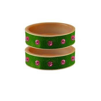 Green Stone Stud Acrylic Bangle 1