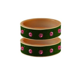 Dark Green Stone Stud Acrylic Bangle 1