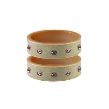 Cream Stone Stud Acrylic Bangle 1