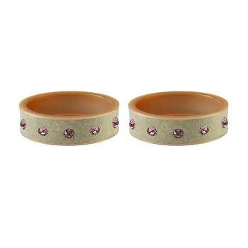 Cream Stone Stud Acrylic Bangle 2