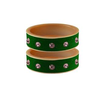 Green Stone Stud Acrylic Bangle 1