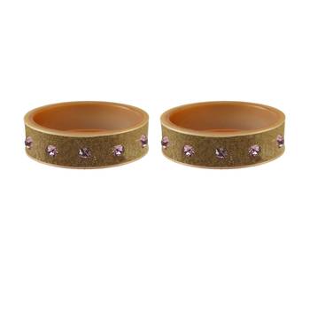 Light Brown  Stone Stud Acrylic Bangle 2